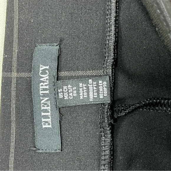 Ellen Tracy Black & white large Plaid pattern skinny pants size small - Picture 2 of 8